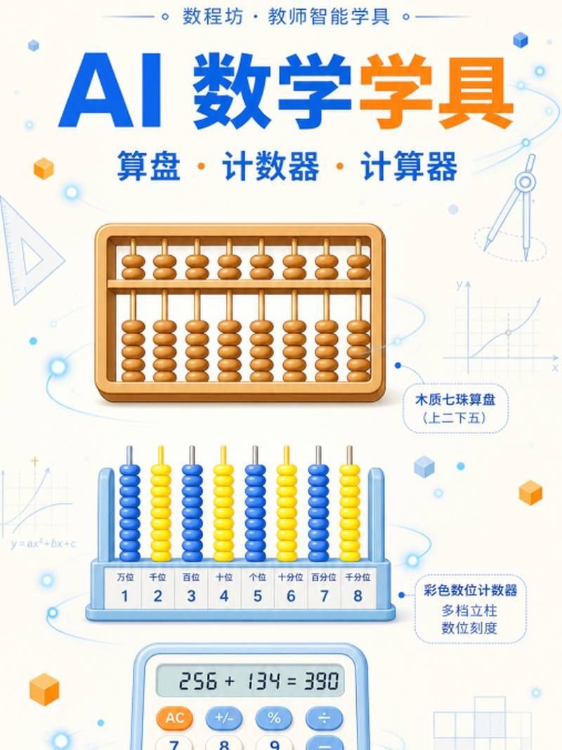 AI数学学具：算盘·计数器·计算器